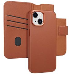 Accezz 2-in-1 Leather Bookcase with MagSafe Apple iPhone 14 - Sienna Brown
