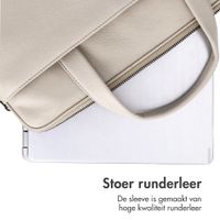 Accezz Leather Laptoptas 16 inch - Beige