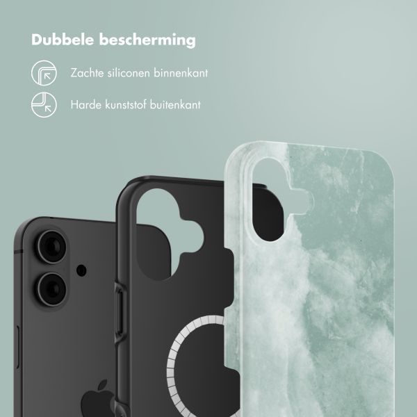 Selencia Vivid Backcover met MagSafe Apple iPhone 16 - Marble Grayed Jade