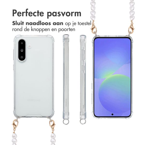 imoshion Backcover met koord + armband Samsung Galaxy A36 - Parels Hartjes