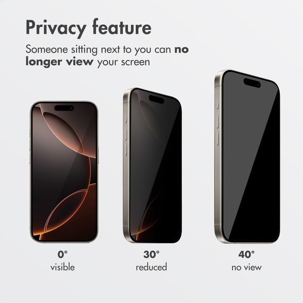 Accezz Privacy Tempered Glass Screen Protector + Applicator Apple iPhone 16 Pro Max