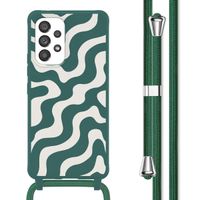 imoshion Siliconen design hoesje met koord Samsung Galaxy A53 - Petrol Green Groovy