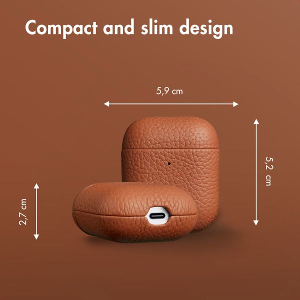 Accezz Genuine leather case  Apple AirPods 1 / 2 - Cognac