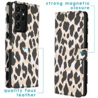 imoshion Design Softcase Bookcase Galaxy S21 Ultra - Golden Leopard