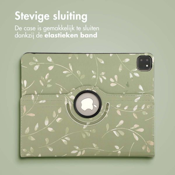 imoshion 360° Draaibare Design Bookcase Apple iPad Pro 13 (2025) M5 / (2024) M4 - Green Flowers