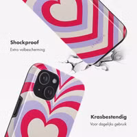 Selencia Vivid Backcover met MagSafe Apple iPhone 15 - Double Hearts Rubine Red Lilac