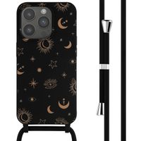 imoshion Siliconen design hoesje met koord iPhone 15 Pro - Sky Black