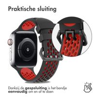 imoshion Siliconen sport bandje gesp Apple Watch Series 1-9 / SE - 38/40/41 mm / Series 10 - 42 mm - Zwart / Rood