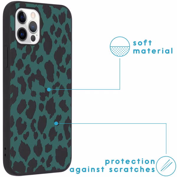 imoshion Design hoesje Apple iPhone 12 (Pro) - Luipaard - Groen / Zwart