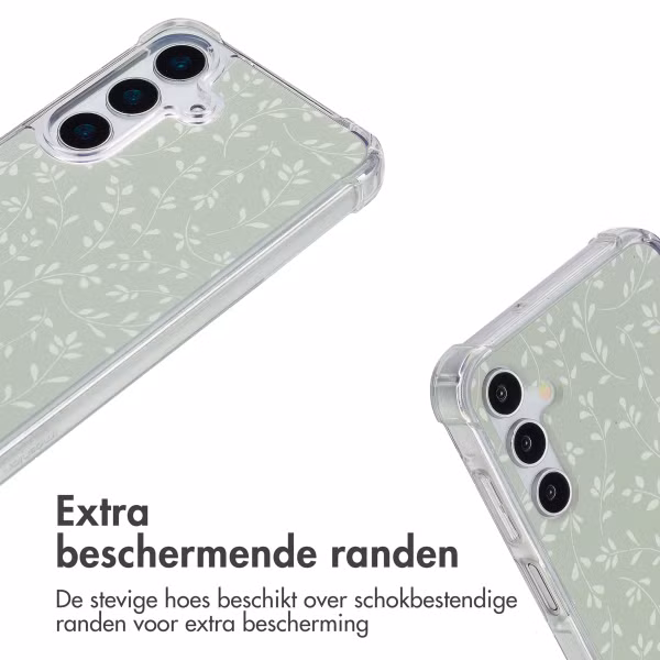 imoshion Design hoesje met koord Samsung Galaxy A15 (5G) - Smoke Green Flowers
