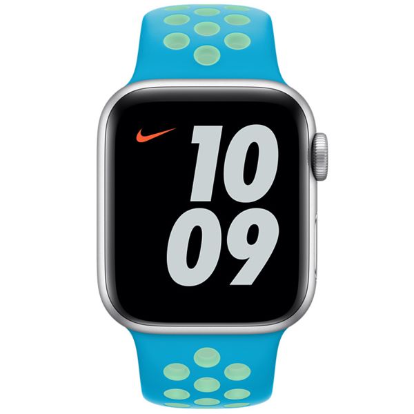 Apple Nike Sport Band Apple Watch Series 1 t/m 9 / SE (38/40/41 mm) | Series 10 / 11 (42 mm) - Chlorine Blue/Green Glow