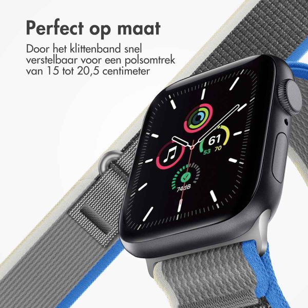 imoshion Nylon Trail bandje Apple Watch Series 1 t/m 11 / SE / Ultra (44/45/46/49 mm) - Blue / Grey