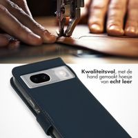 Selencia Echt Leren Bookcase Google Pixel 8a - Blauw