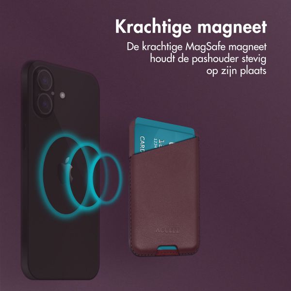 Accezz Leren Kaarthouder - Geschikt voor MagSafe en Qi2 - Heath Purple