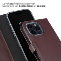 Selencia Echt Lederen Bookcase iPhone 16 Pro Max - Bruin