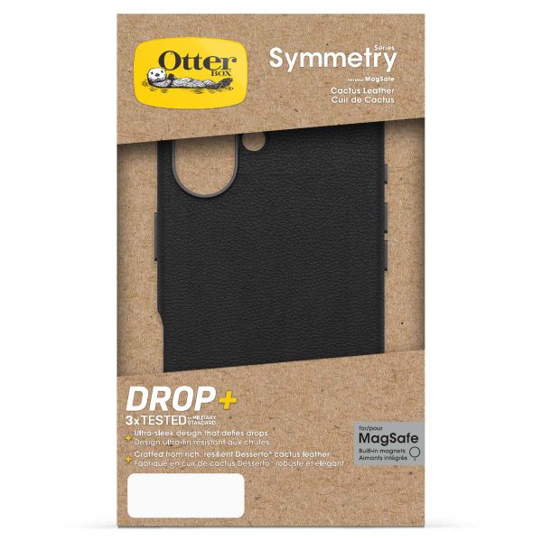 OtterBox Symmetry Cactus leren Backcover met MagSafe Apple iPhone 16 - Noir Ash