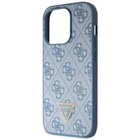 Guess 4G Logo Triangle Strass Backcover Apple iPhone 15 Pro - Blauw