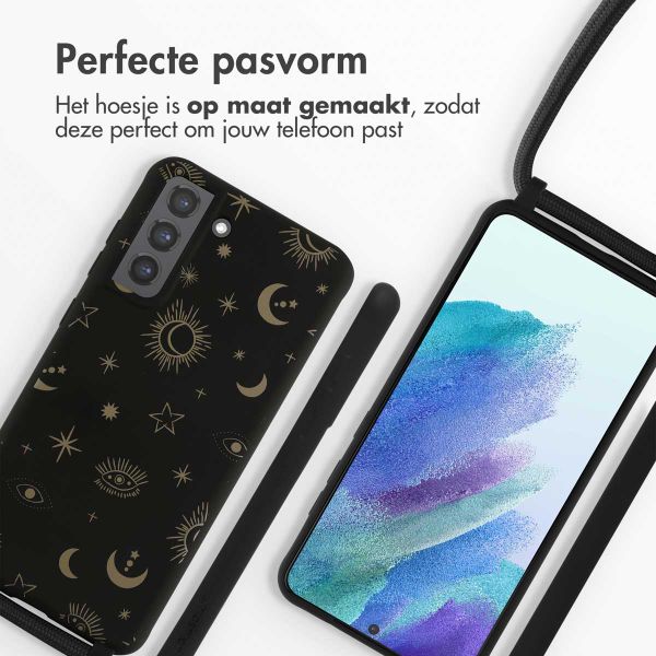 imoshion Siliconen design hoesje met koord Samsung Galaxy S21 FE - Sky Black