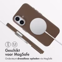 Accezz MagSafe Leather Backcover Apple iPhone 16 - Coffee Brown
