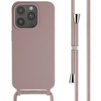 imoshion Siliconen hoesje met koord iPhone 15 Pro - Sand Pink