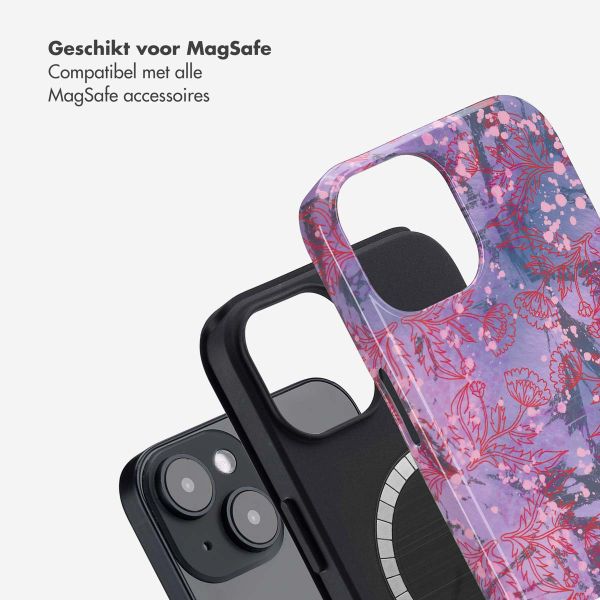 Selencia Vivid Backcover met MagSafe Apple iPhone 14 - Fresh Paint Flower Orange