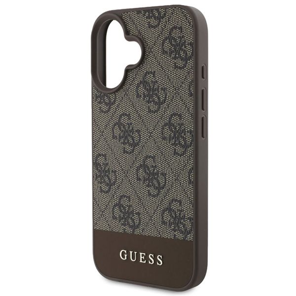 Guess Bottom Stripe 4G Backcover Apple iPhone 16 - Bruin