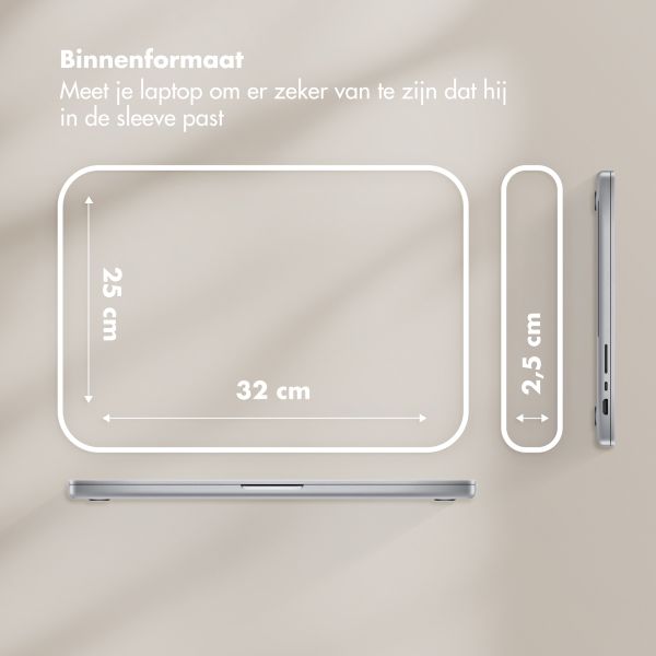 Selencia Teddy Laptop hoes 13-14 inch - Laptopsleeve - Vanilla Leopard