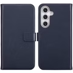 Selencia Echt Leren Bookcase Samsung Galaxy S25 FE - Blauw