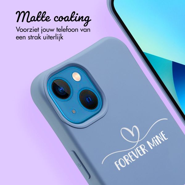 Gepersonaliseerd Color Backcover MagSafe met afneembaar koord en sierlijk hartje  iPhone 13 - Ash Blue