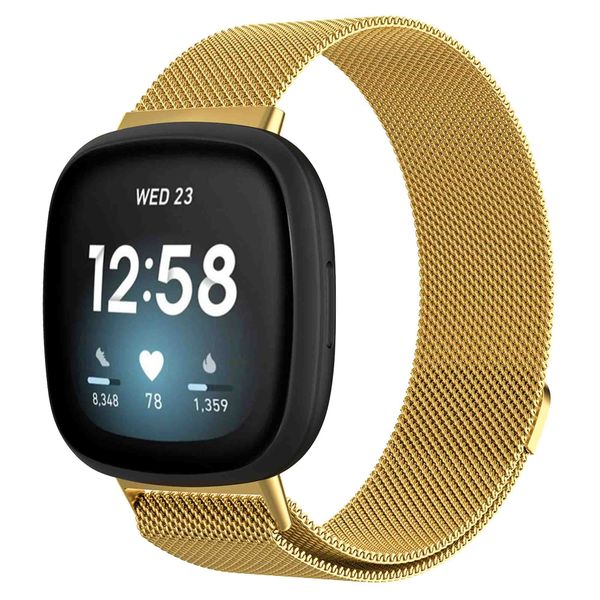 imoshion Milanees magnetisch bandje Fitbit Versa 3 - Maat S - Goud