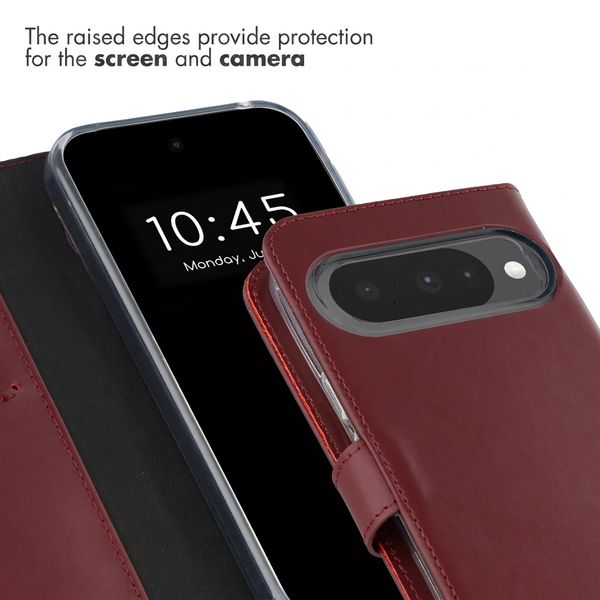 Selencia Genuine Leather Book Case Google Pixel 10 / 10 Pro - Burgundy