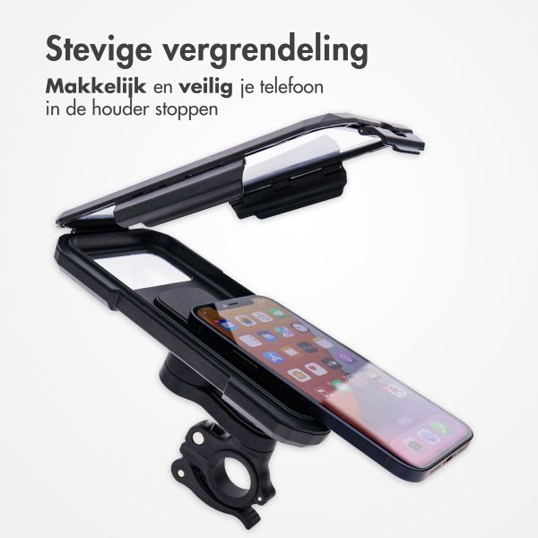 imoshion Premium telefoonhouder fiets - Spatwaterdicht - Universeel - 360 graden draaibaar - Stevige behuizing - Zwart