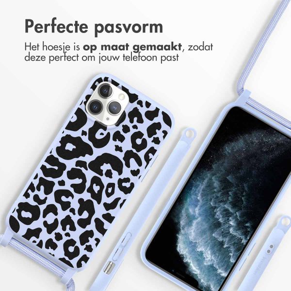 imoshion Siliconen design hoesje met koord Apple iPhone 11 Pro - Animal Lila
