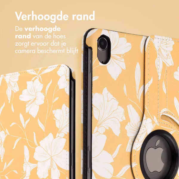 imoshion 360° Draaibare Design Bookcase Apple iPad Air 5 (2022) / Air 4 (2020) - Yellow Flowers