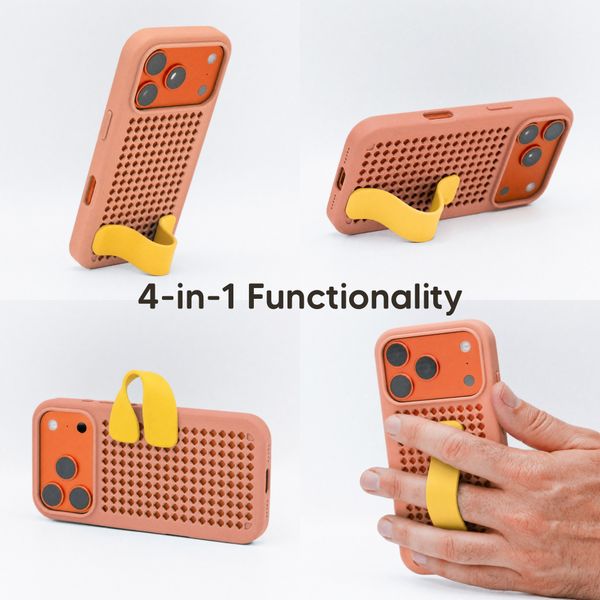 Callbuddy Hoesje met Strap Apple iPhone 17 Pro - Coral Pop