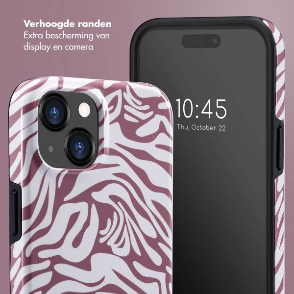 Selencia Vivid Tough Backcover iPhone 15  - Trippy Swirl Dark Rose