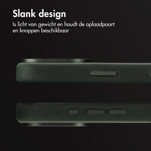 Accezz Vintage Leather Magsafe Backcover Apple iPhone 16 Pro - Smokey Green