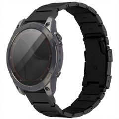 Accezz Mat Titanium bandje  - Garmin 22 mm aansluiting - Zwart