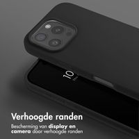 Selencia Siliconen hoesje met afneembaar koord iPhone 16 Pro Max - Zwart