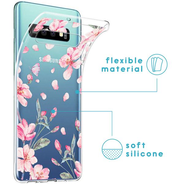 imoshion Design hoesje Samsung Galaxy S10 - Bloem - Roze