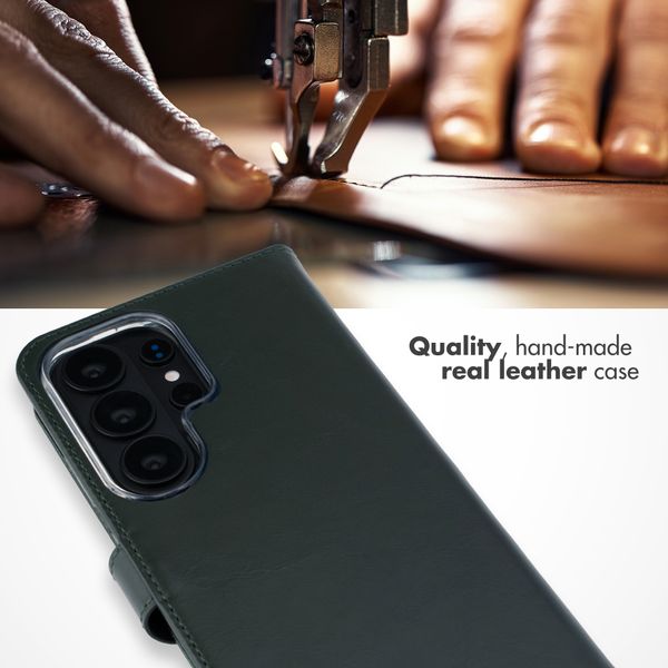 Selencia Genuine Leather Book Case Samsung Galaxy S26 Ultra - Green