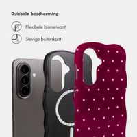 Selencia Vivid Wavy Backcover met MagSafe Samsung Galaxy A57 (5G) - Happy Dots Burgundy