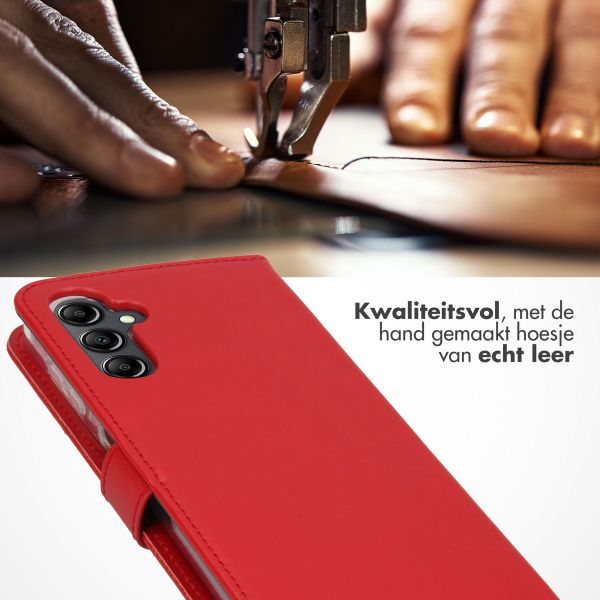 Selencia Echt Lederen Bookcase Samsung Galaxy A14 (5G/4G) - Rood