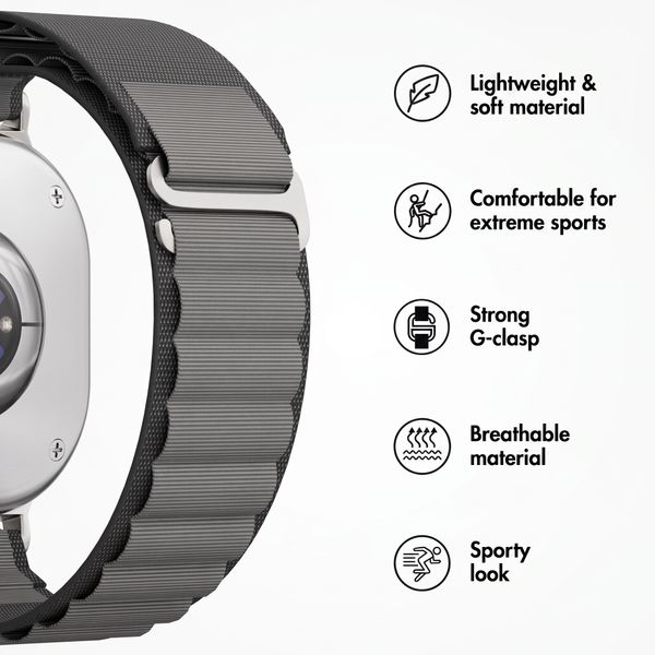 Accezz Nylon Alpine Band Samsung Galaxy Watch 9 (40/44mm) / Watch 8 (40/44mm) / Classic (46mm) - Dark Grey