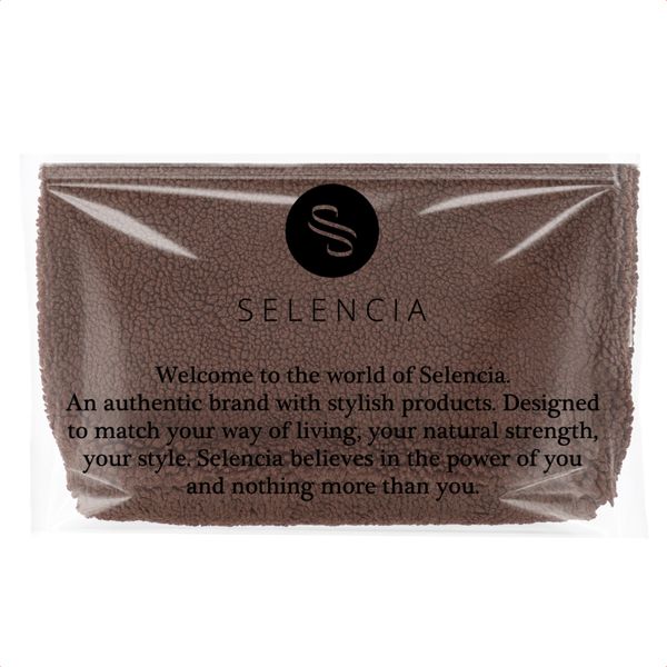 Selencia Zaya Tote Bag - Teddy Laptoptas 16 inch - Choco Brown
