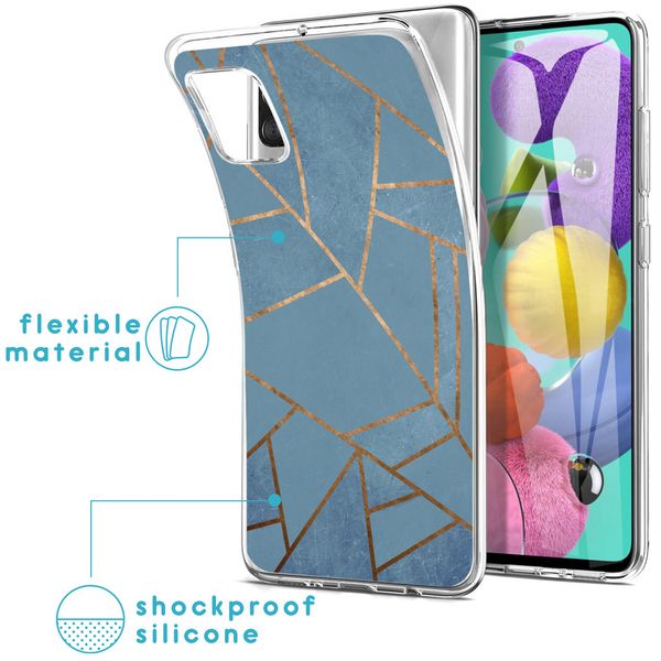 imoshion Design hoesje Samsung Galaxy A51 - Grafisch Koper / Blauw