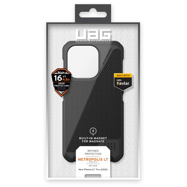 UAG Metropolis LT MagSafe Backcover iPhone 14 Pro - Kevlar Black