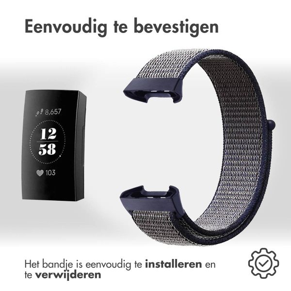 imoshion Nylon bandje Fitbit Charge 3 / 4 - Donkerblauw