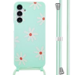 imoshion Siliconen design hoesje met koord Samsung Galaxy A16 - Green Flower Distance