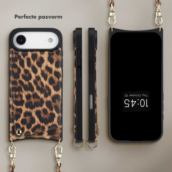 Selencia Nova Telefoonhoes met Koord en Pashouder Apple iPhone Air - Leopard